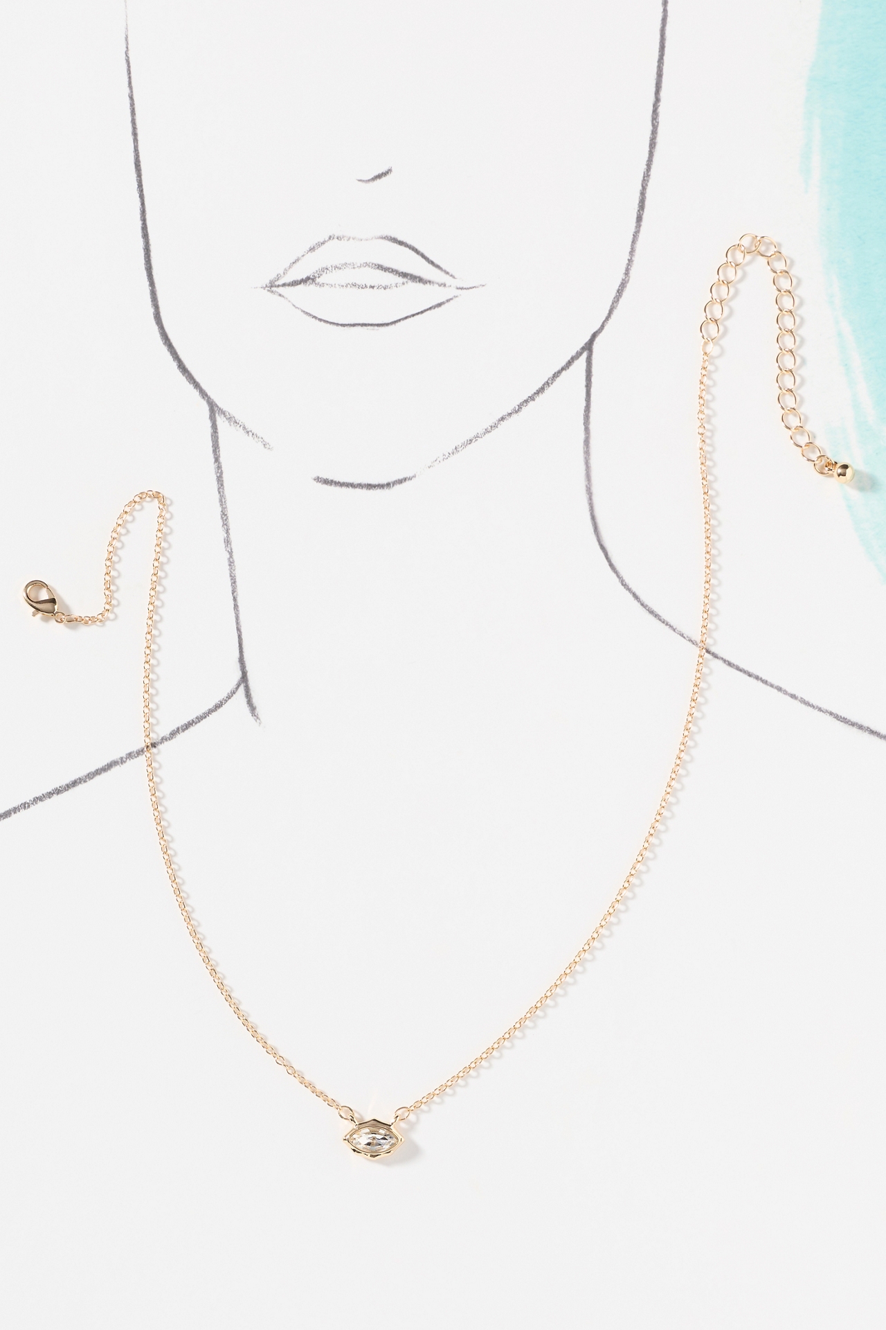 Bezel-Set Crystal Pendant Necklace