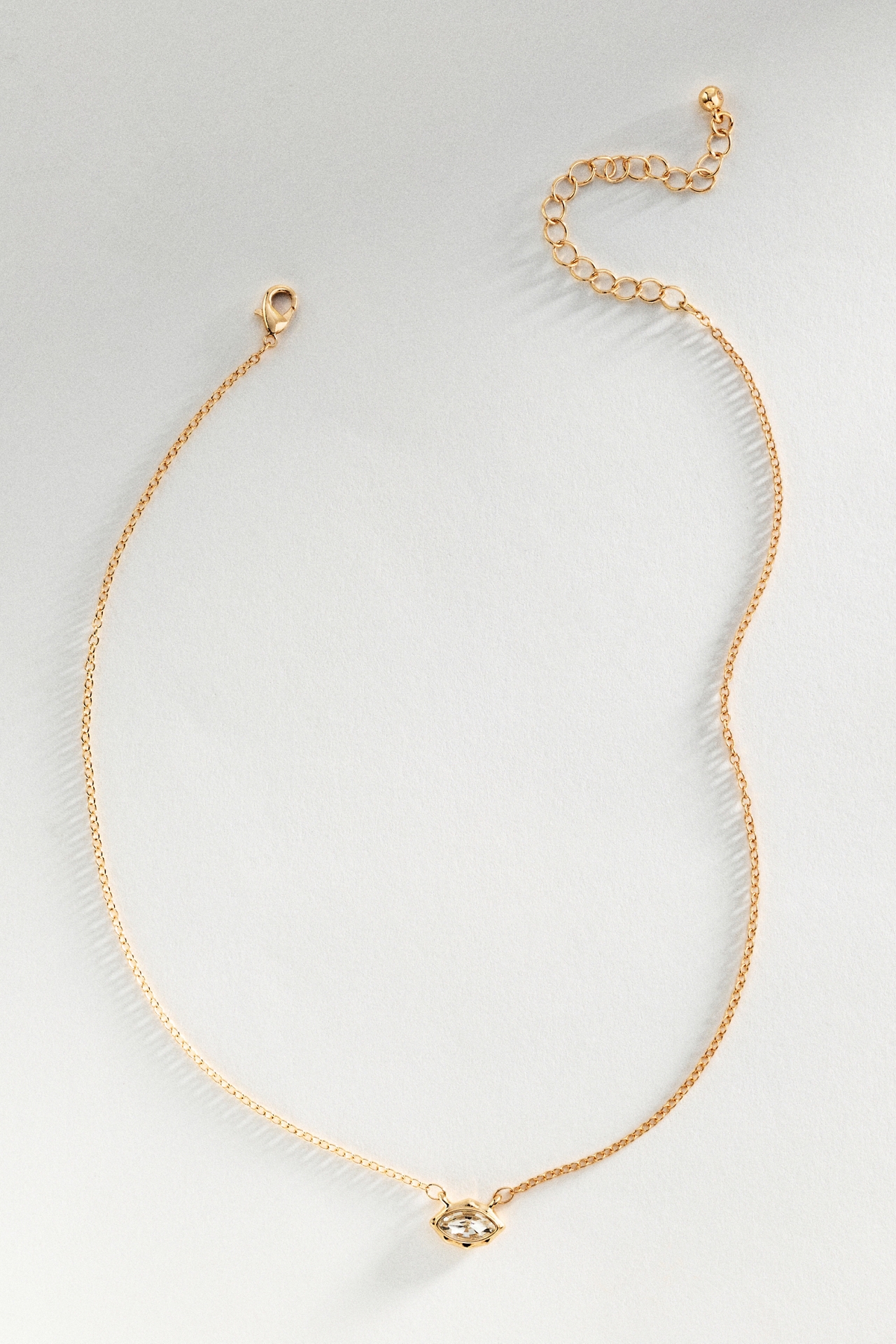 Bezel-Set Crystal Pendant Necklace