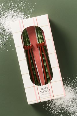 Snowed In Shaped Wax Tree Tapers, Set of 2