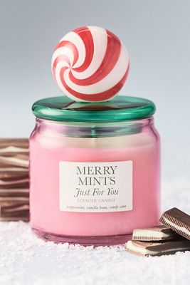 Merry Mints Gourmand Pfefferminzstangen-Duftkerze im Glas mit Deckel