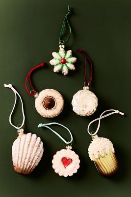 Boxed Glass Cookie Ornaments, Set of 6