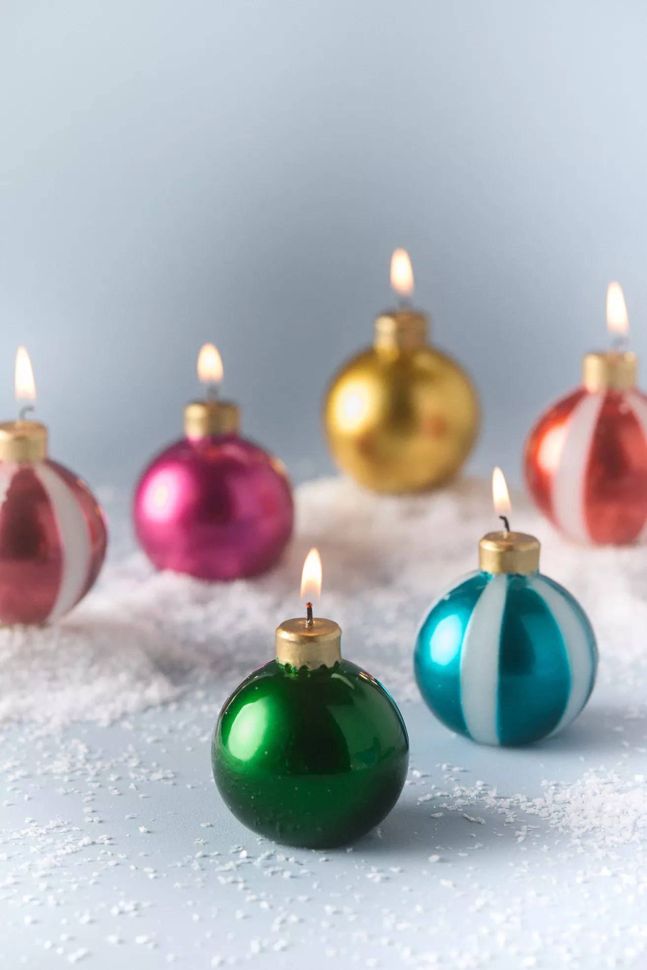 Ornament Shaped Wax Candles, Set of 6