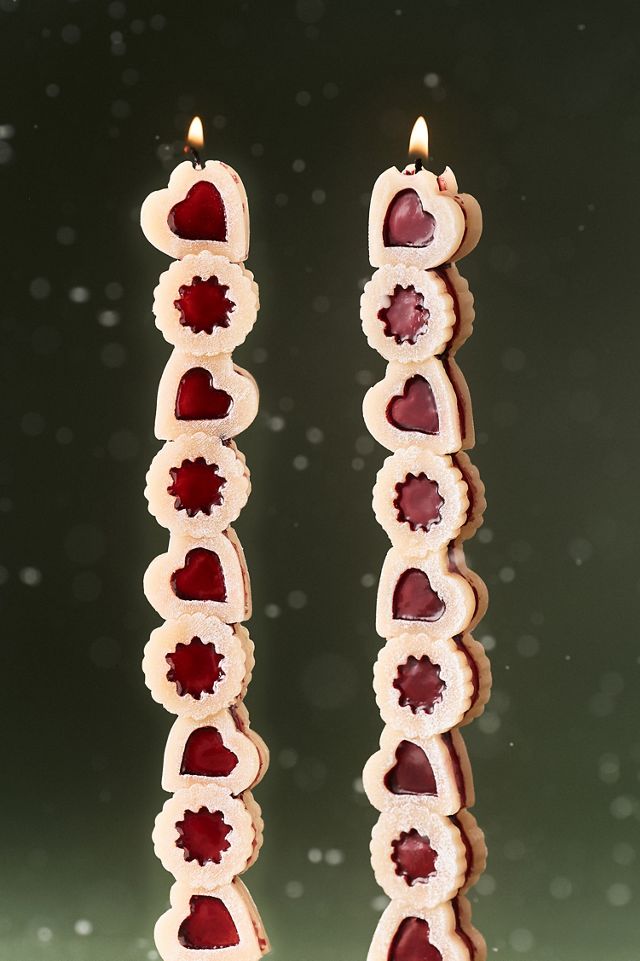 Candele Affusolate Linzer Cookie, Set da 2 #2