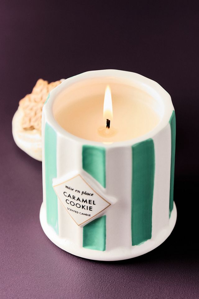 Candela in ceramica mise en place Gourmand al caramello e biscotto #2