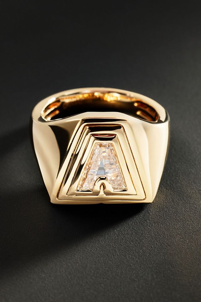 Orianne Double Bezel Initial Lab Diamond Pinky Ring #1