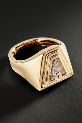 Orianne Double Bezel Initial Lab Diamond Pinky Ring