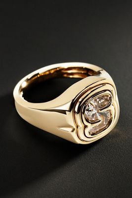 Orianne Double Bezel Initial Lab Diamond Pinky Ring