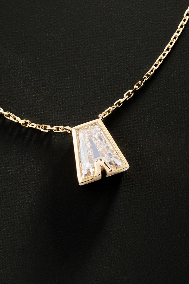 Orianne Lab Grown Diamond Initial Bezel Necklace #1