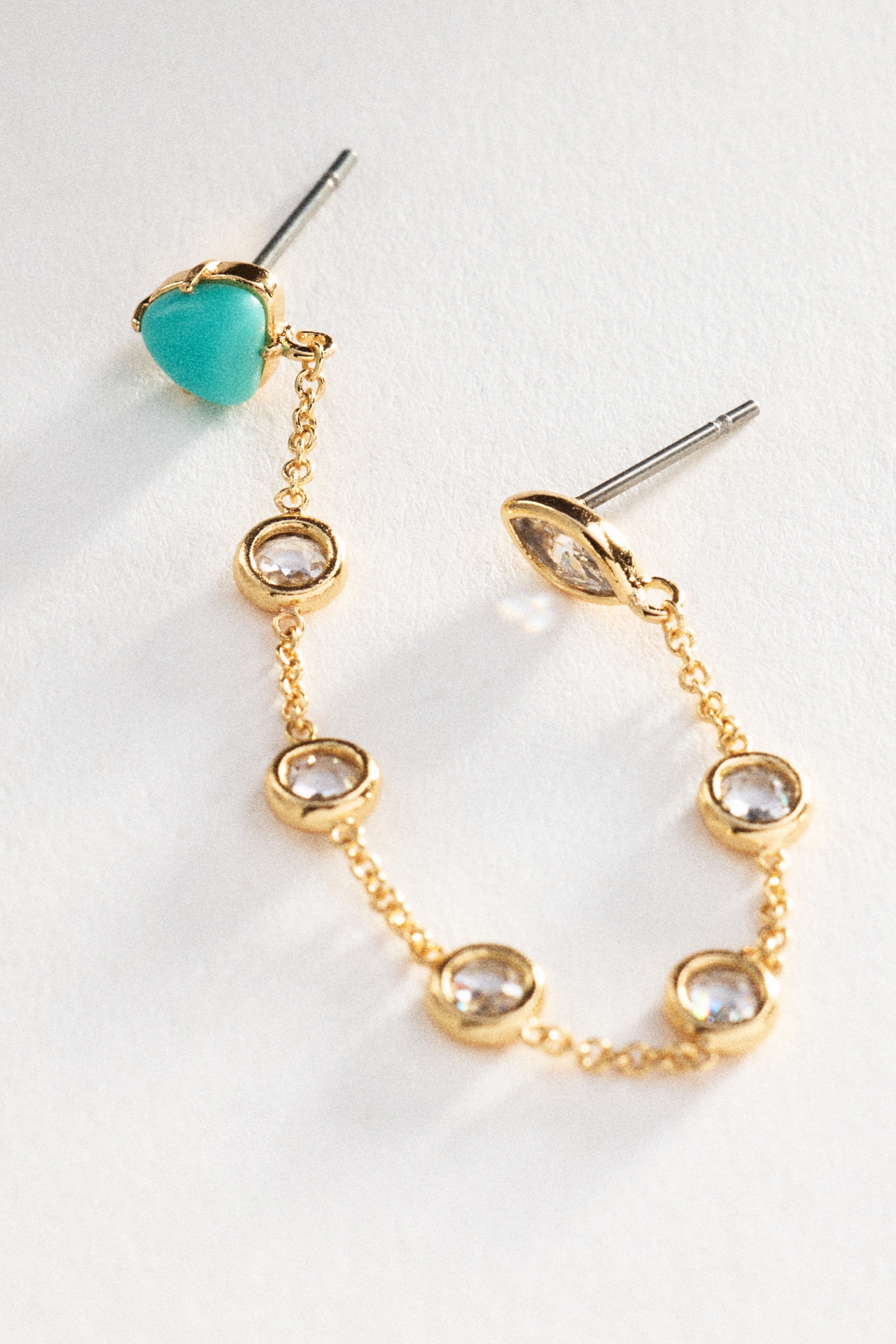 Ettika Double Piercing Turquoise Earrings