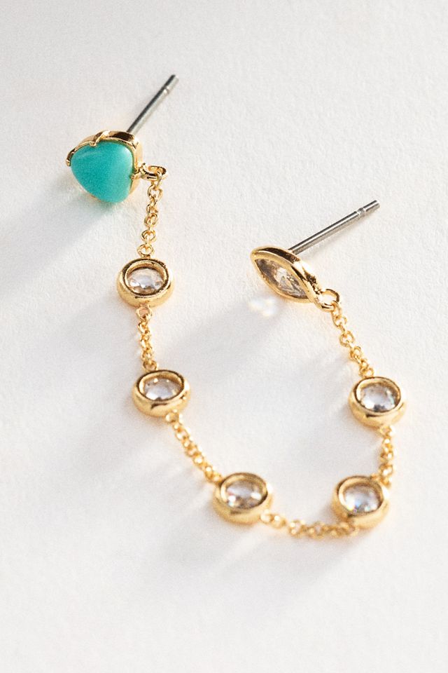 Ettika Double Piercing Turquoise Earrings #1