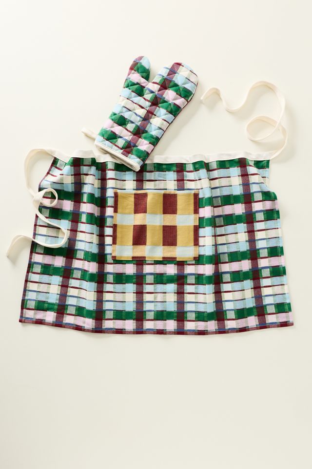 Gloria Cotton Plaid Apron #1