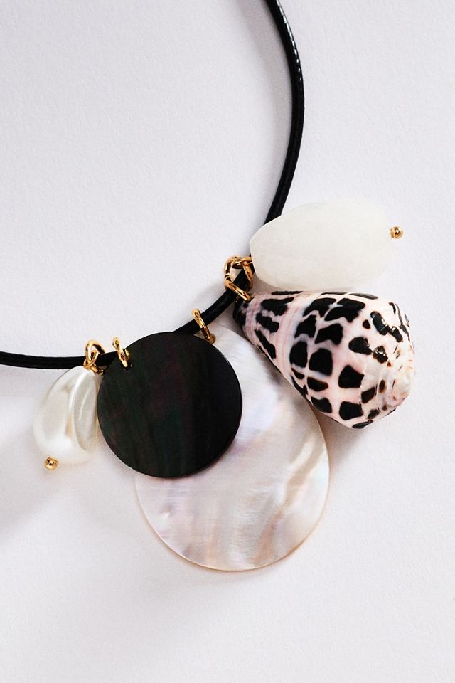 Corded Shell Pendant Necklace #1