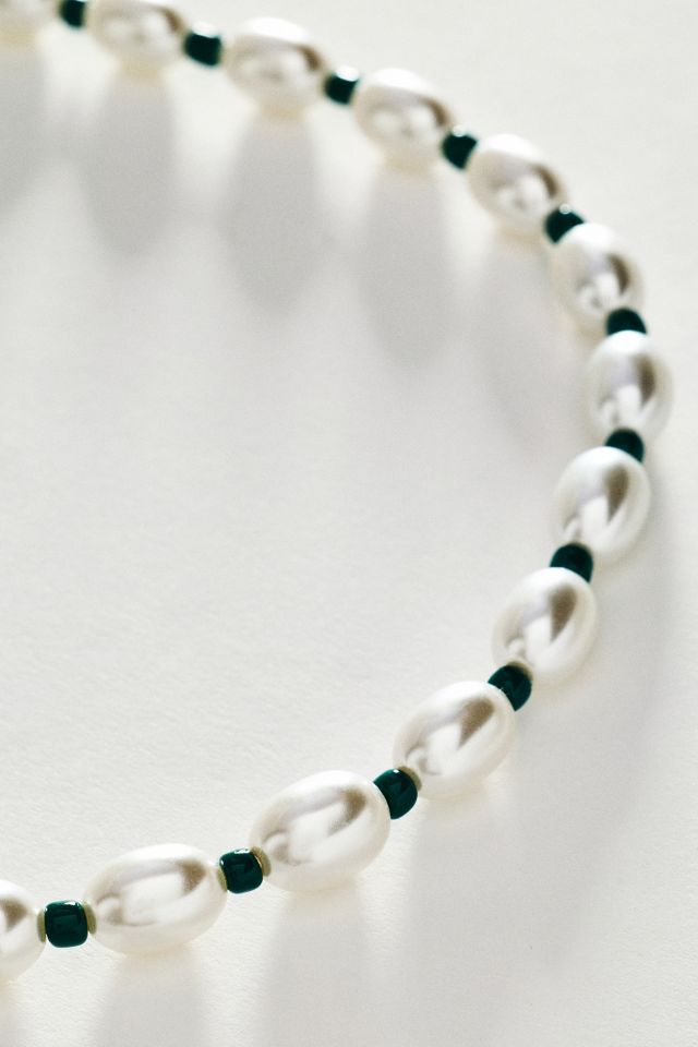 Pearl Color Cord Necklace #2