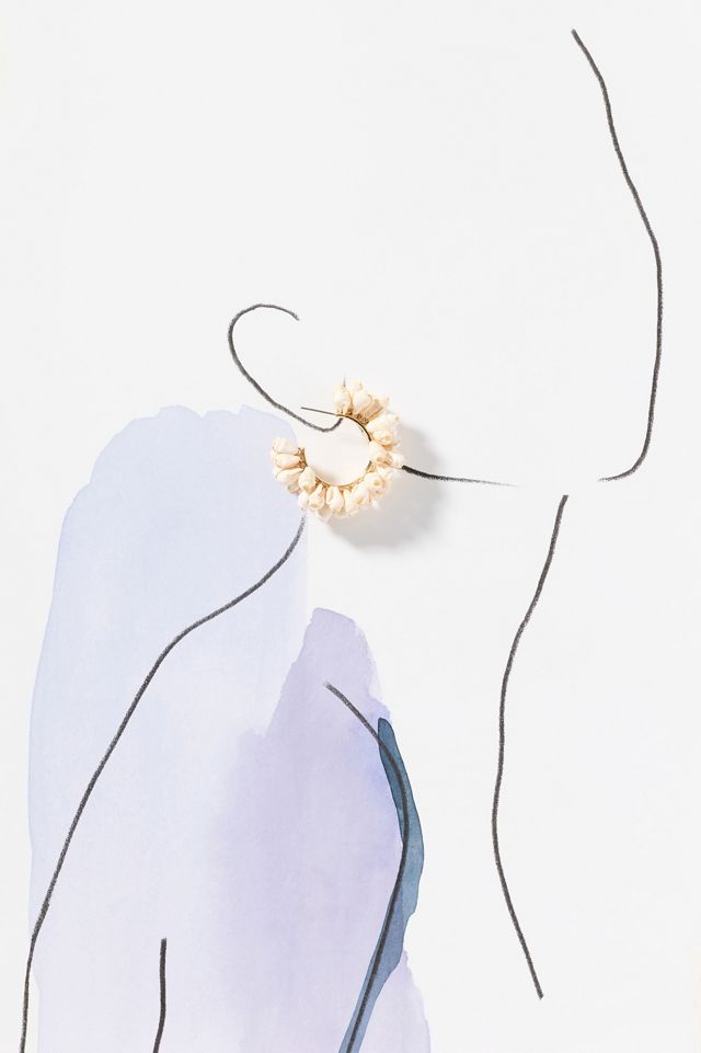 Drippy Pearl Hoop Earrings #2
