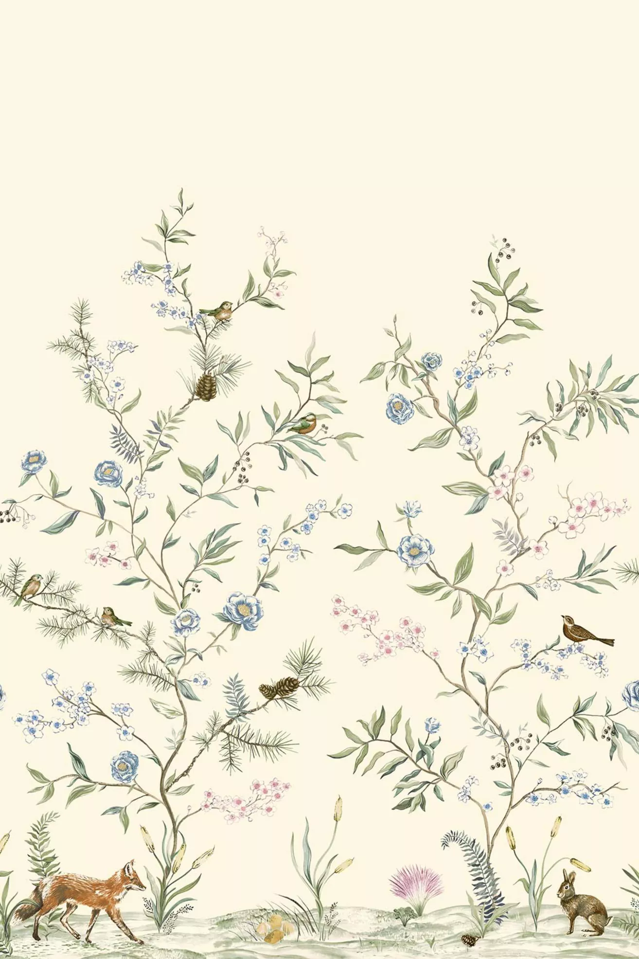 Lake Forest Floral and Animal Wall Mural