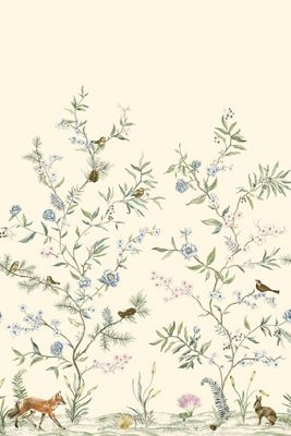 Lake Forest Floral and Animal Wall Mural