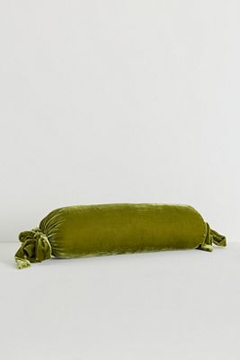 Velvet Tie Bolster Pillow