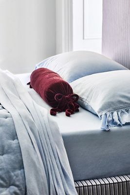 Velvet Tie Bolster Pillow