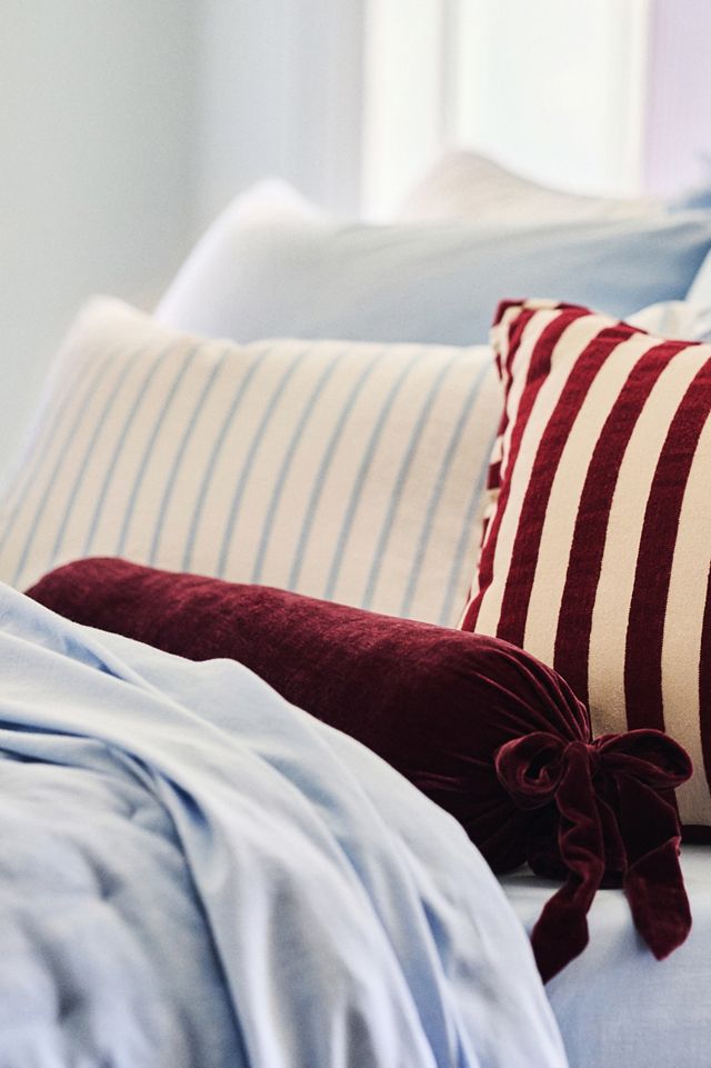 Velvet Tie Bolster Pillow #4