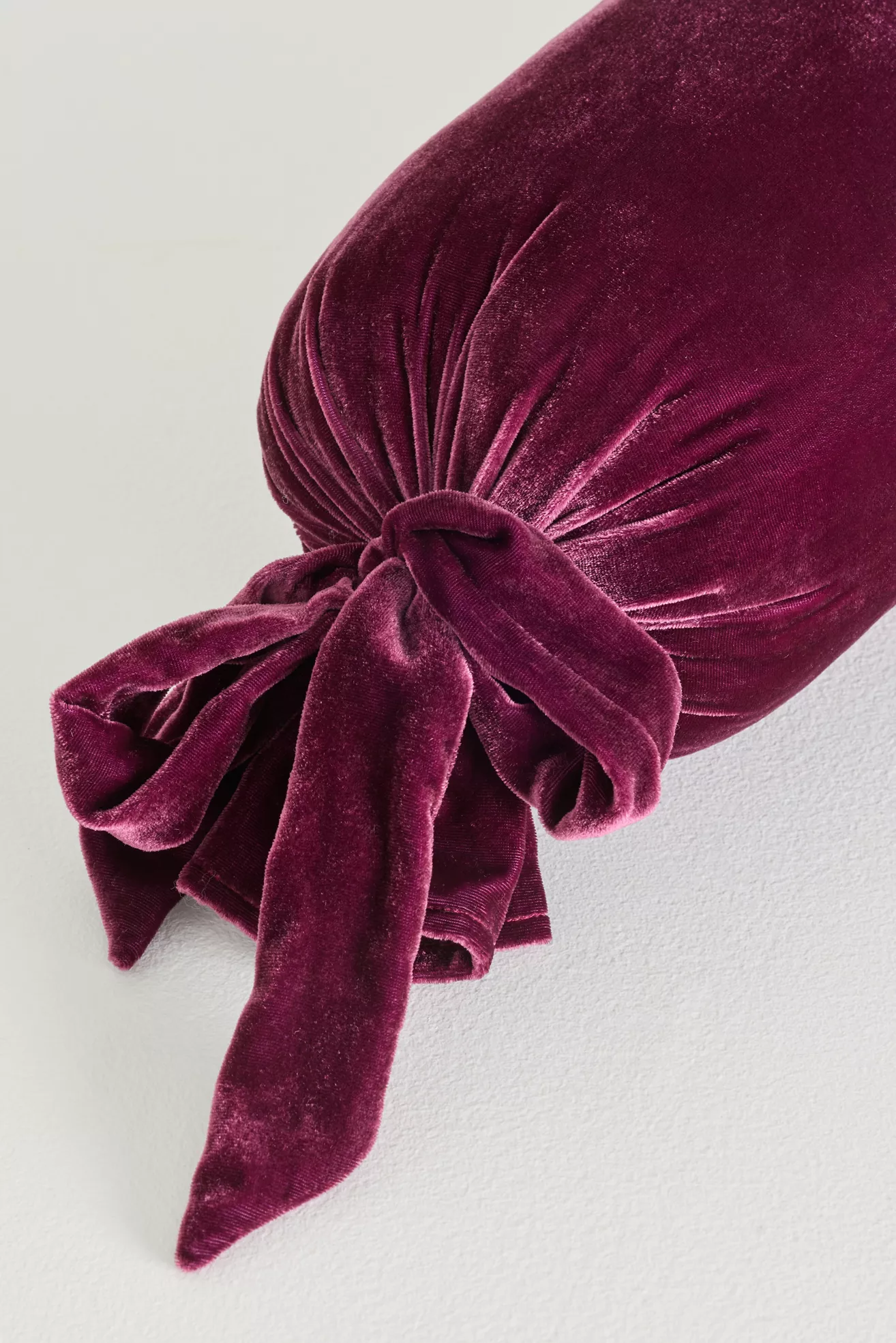 Velvet Tie Bolster Pillow - thumbnail 3