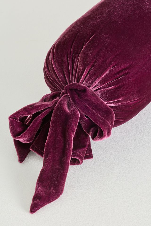 Velvet Tie Bolster Pillow #2