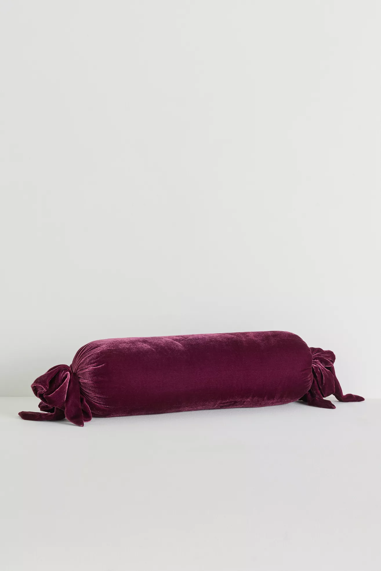 Velvet Tie Bolster Pillow - thumbnail 2