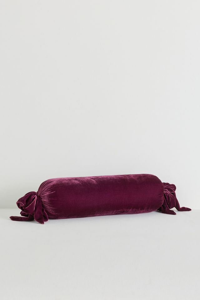 Velvet Tie Bolster Pillow #1