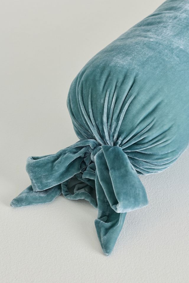 Velvet Tie Bolster Pillow #1