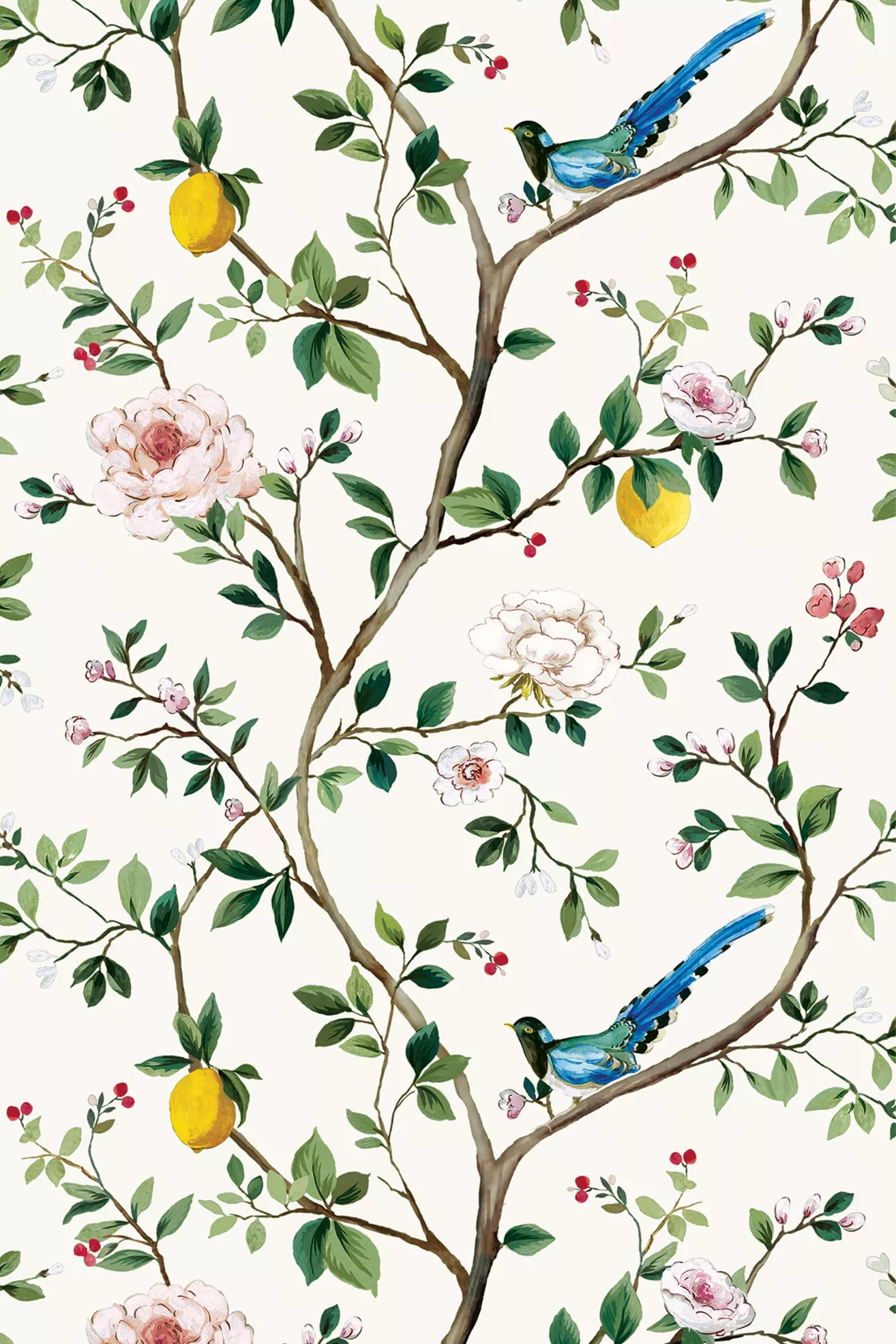 Blossom Chinoiserie Nature Matte Peel-and-Stick Wallpaper