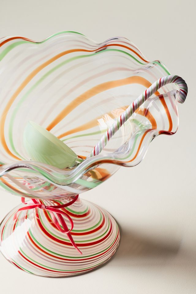 Ariel Swirled Glass Punch Bowl with Ladle #2
