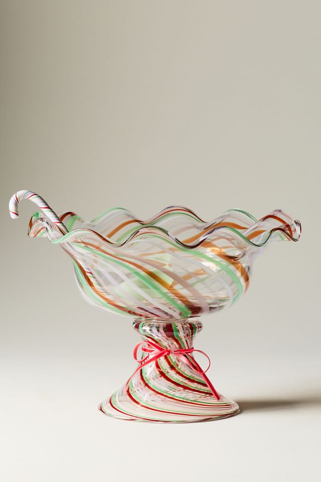 Ariel Swirled Glass Punch Bowl with Ladle #1