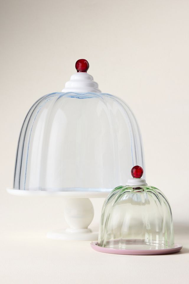 Gillian Glas-Tortenständer mit Haube #2