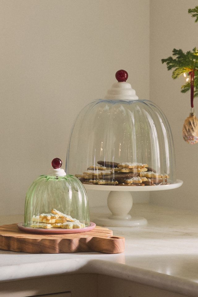 Gillian Glass Cake Stand With Dome #1