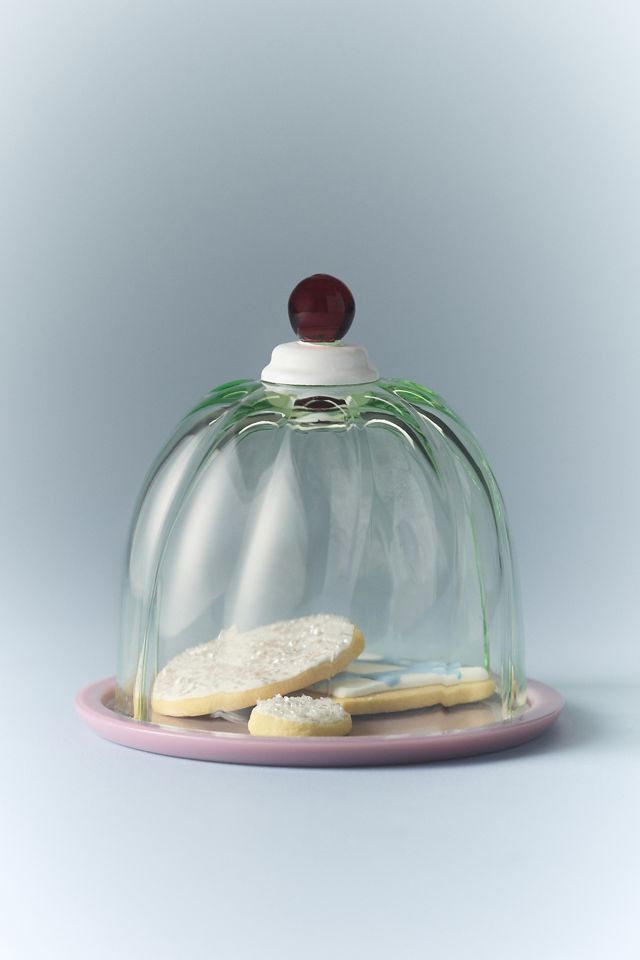 Gillian Glass Cake Stand With Dome | Anthropologie