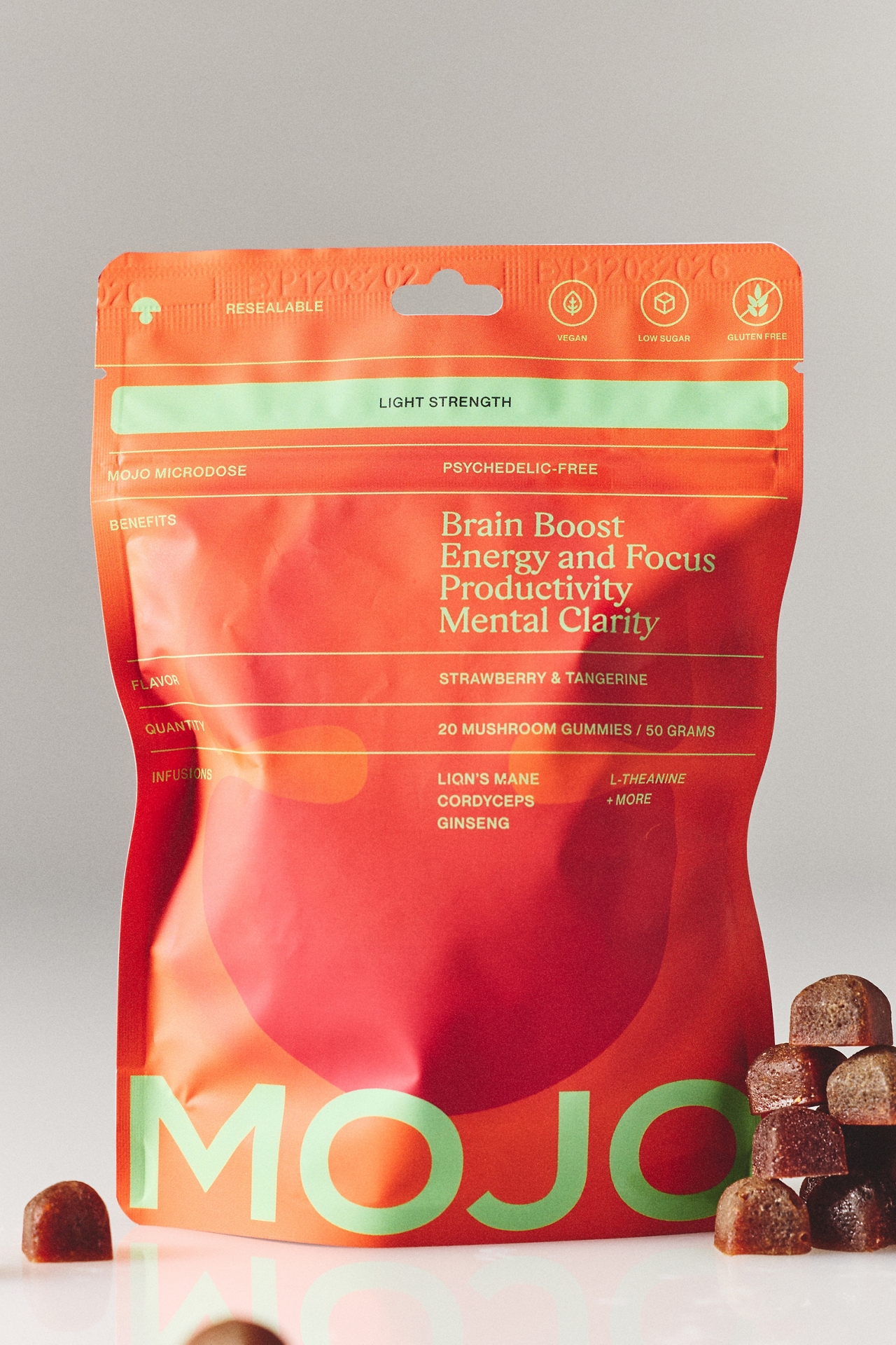 Mojo Strawberry Tangerine Brain Boost Gummies 