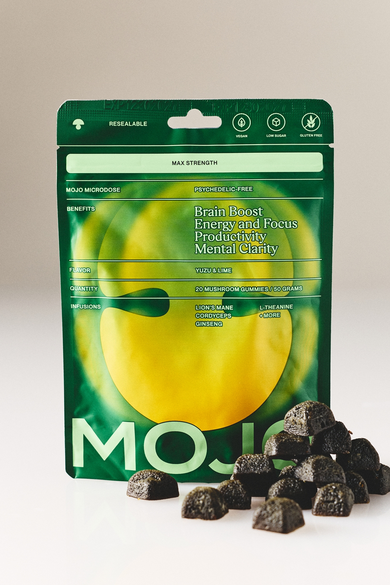 Mojo Yuzu & Lime Max Strength Brain Boost Gummies