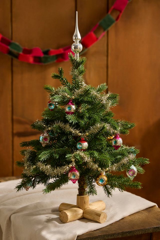 Artificial Wooden Base Miniature Fir Tree #1
