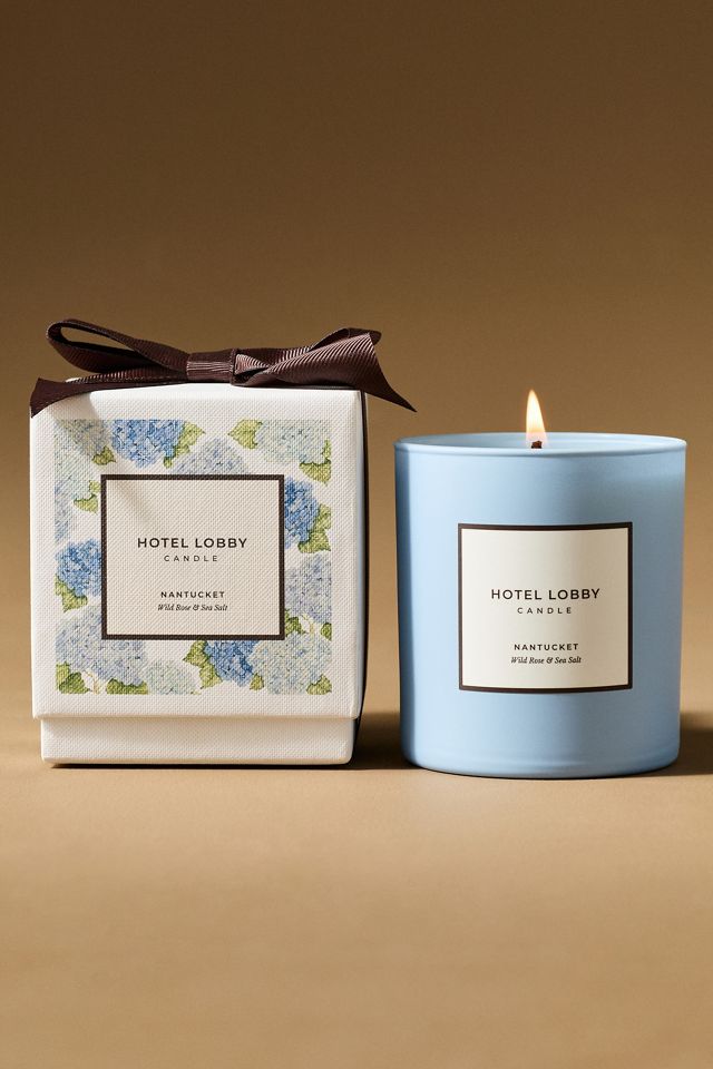 Hotel Lobby Floral Nantucket Wild Rose & Sea Salt Glass Candle #1