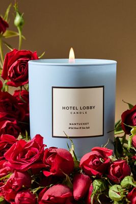 Hotel Lobby Floral Nantucket Wild Rose & Sea Salt Glass Candle