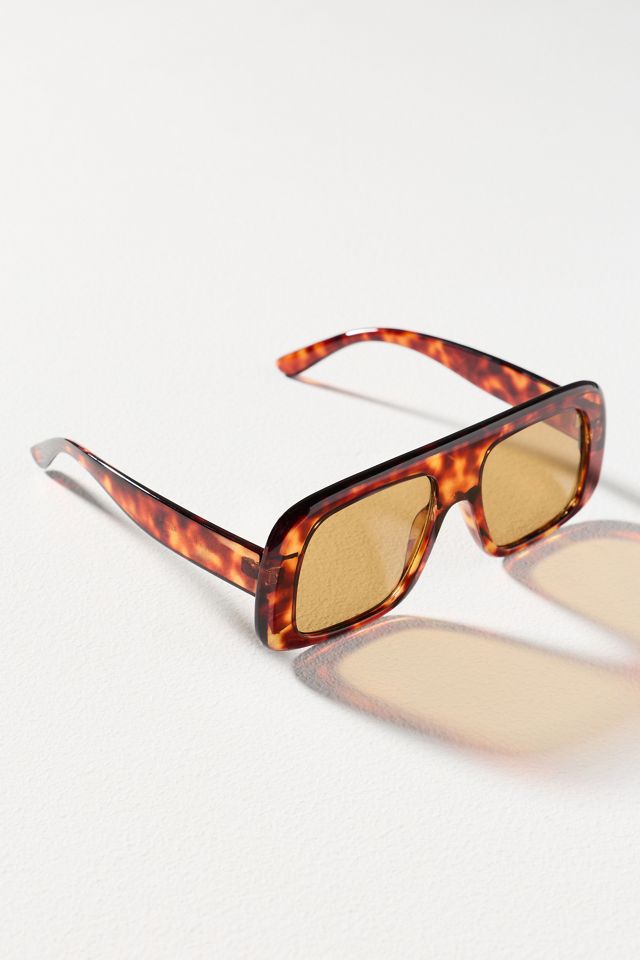 By Anthropologie Chunky Flat-Top Aviator Sunglasses #1