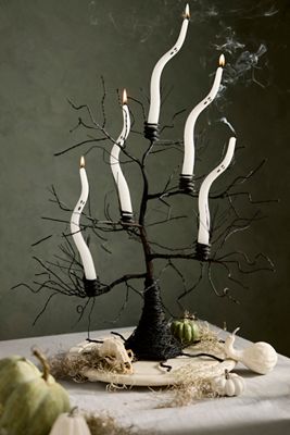 Squiggly Ghost Taper Candles, Set of 3