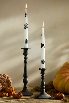 Spider Taper Candles, Set of 2