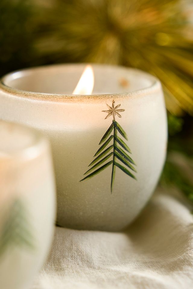 Festive Balsam Cedarwood Glass Candles, Set of 6 #1