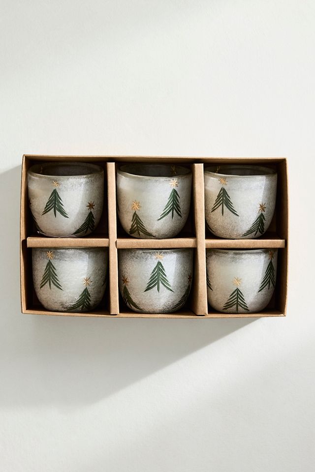 Festive Balsam Cedarwood Glass Candles, Set of 6 #2