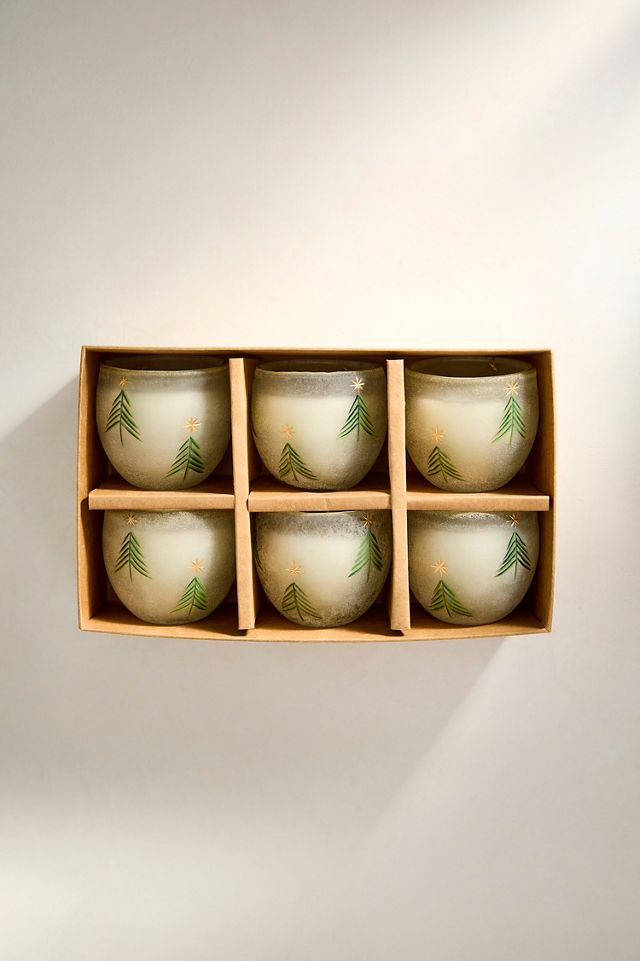 Festive Balsam Cedarwood Glass Candles, Set of 6 #2