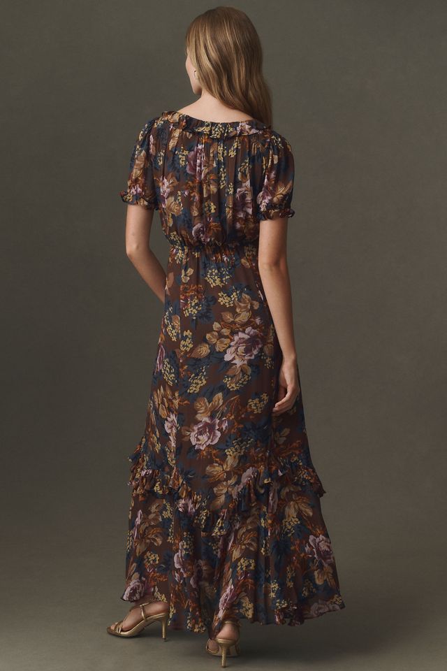 BHLDN Short-Sleeve Ruffle Maxi Dress #1