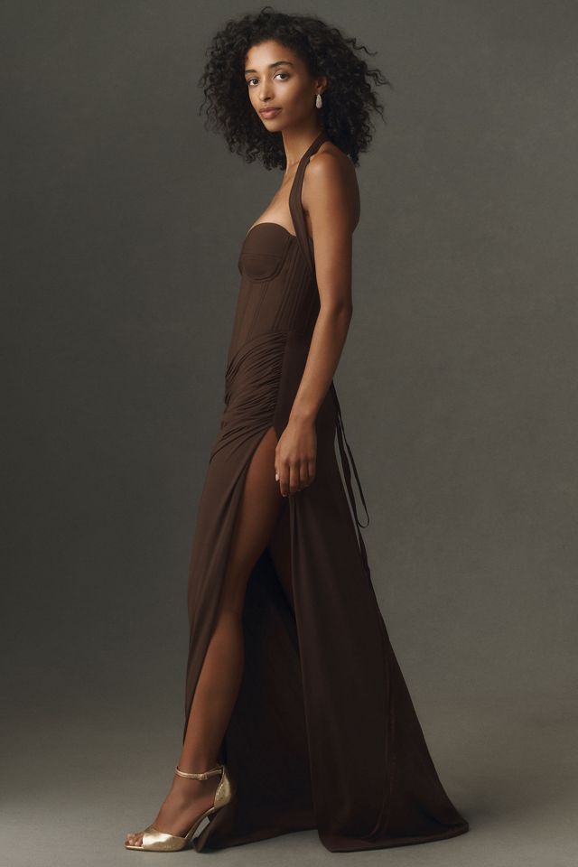Deme by Gabriella Plumeria Halter Maxi Dress #3