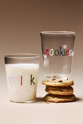 Love Notes Milk & Cookies Juice Glasses, Set of 2