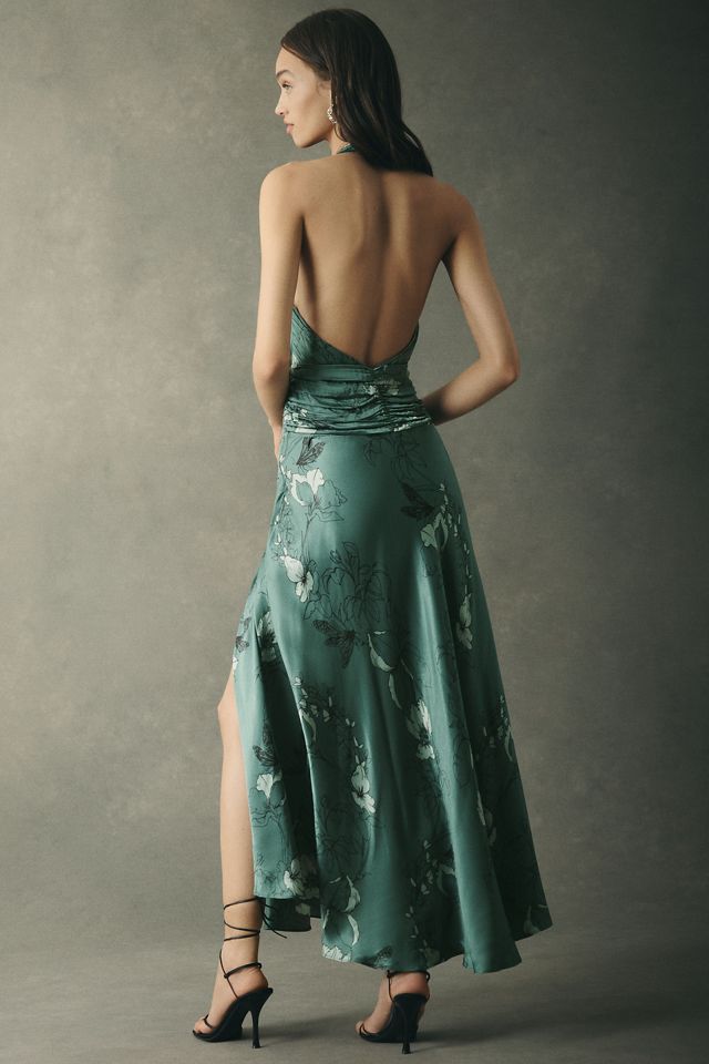 BHLDN Plunge Satin Maxi Dress #1