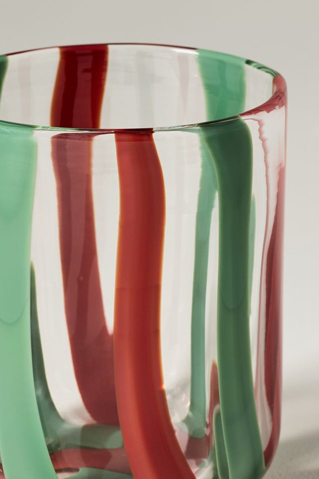 Ribbon Stripe Holiday Icon Juice Glass #6